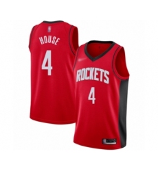 Men's Houston Rockets #4 Danuel House Authentic Red Finished Basketball Jersey - Icon Edition