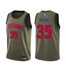 Men's Detroit Pistons #35 Christian Wood Swingman Green Salute to Service Basketball Jersey