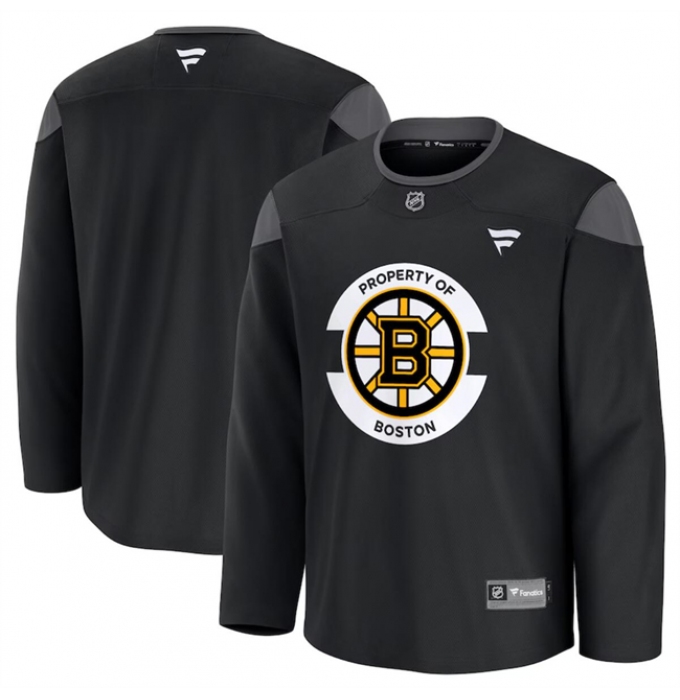 Men's Boston Bruins Black 2024-25 Home Team Practice Stitched Hockey Jersey