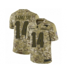 Youth New England Patriots #14 Mohamed Sanu Sr Limited Camo 2018 Salute to Service Football Jersey