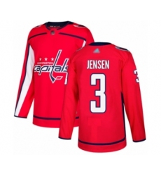 Men's Washington Capitals #3 Nick Jensen Authentic Red Home Hockey Jersey