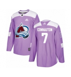 Men's Colorado Avalanche #7 Kevin Connauton Authentic Purple Fights Cancer Practice Hockey Jersey