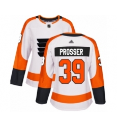 Women's Philadelphia Flyers #39 Nate Prosser Authentic White Away Hockey Jersey