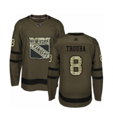 Youth New York Rangers #8 Jacob Trouba Authentic Green Salute to Service Hockey Jersey