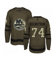 Youth New York Islanders #74 Simon Holmstrom Authentic Green Salute to Service Hockey Jersey
