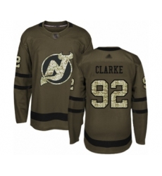 Men's New Jersey Devils #92 Graeme Clarke Authentic Green Salute to Service Hockey Jersey