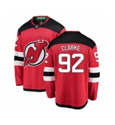 Men's New Jersey Devils #92 Graeme Clarke Fanatics Branded Red Home Breakaway Hockey Jersey