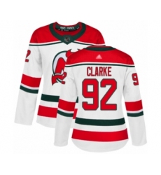 Women's New Jersey Devils #92 Graeme Clarke Authentic White Alternate Hockey Jersey