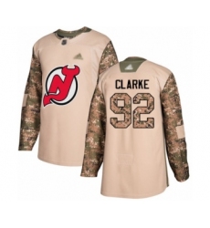 Youth New Jersey Devils #92 Graeme Clarke Authentic Camo Veterans Day Practice Hockey Jersey