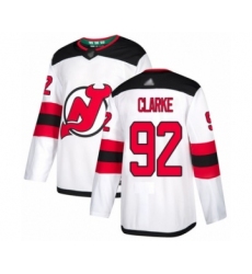 Youth New Jersey Devils #92 Graeme Clarke Authentic White Away Hockey Jersey