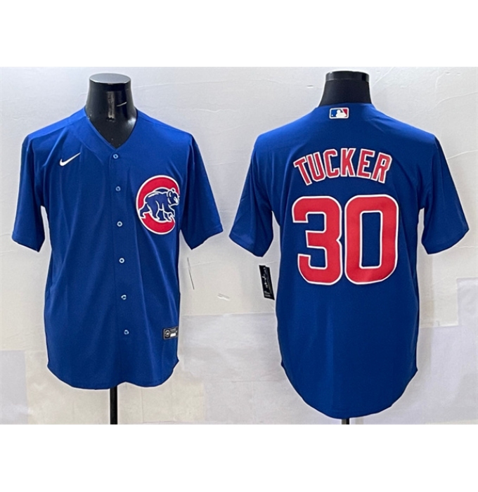 Men's Chicago Cubs #30 Kyle Tucker Royal Cool Base Stitched Baseball Jersey