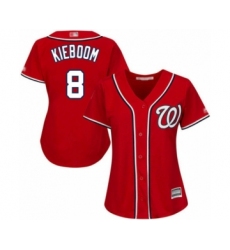 Women's Washington Nationals #8 Carter Kieboom Authentic Red Alternate 1 Cool Base Baseball Player Jersey