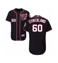 Men's Washington Nationals #60 Hunter Strickland Navy Blue Alternate Flex Base Authentic Collection Baseball Player Jersey