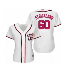 Women's Washington Nationals #60 Hunter Strickland Authentic White Home Cool Base Baseball Player Jersey