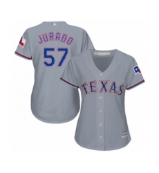 Women's Texas Rangers #57 Ariel Jurado Authentic Grey Road Cool Base Baseball Player Jersey