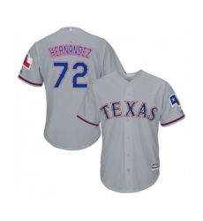 Youth Texas Rangers #72 Jonathan Hernandez Authentic Grey Road Cool Base Baseball Player Jersey
