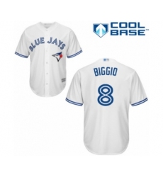 Youth Toronto Blue Jays #8 Cavan Biggio Authentic White Home Baseball Player Jersey