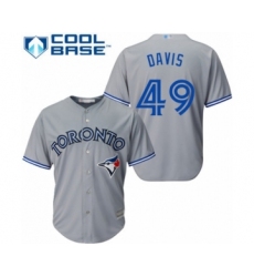 Youth Toronto Blue Jays #49 Jonathan Davis Authentic Grey Road Baseball Player Jersey