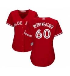 Women's Toronto Blue Jays #60 Julian Merryweather Authentic Scarlet Alternate Baseball Player Jersey