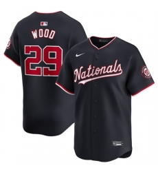 Men's Washington Nationals #29 James Wood Navy 2024 Alternate Limited Stitched Baseball Jersey