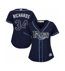 Women's Tampa Bay Rays #34 Trevor Richards Authentic Navy Blue Alternate Cool Base Baseball Player Jersey