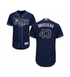Men's Tampa Bay Rays #43 Mike Brosseau Navy Blue Alternate Flex Base Authentic Collection Baseball Player Jersey