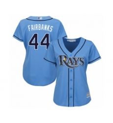 Women's Tampa Bay Rays #44 Peter Fairbanks Authentic Light Blue Alternate 2 Cool Base Baseball Player Jersey