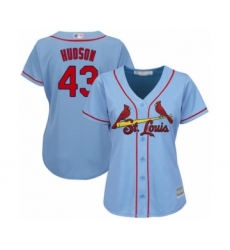 Women's St. Louis Cardinals #43 Dakota Hudson Authentic Light Blue Alternate Cool Base Baseball Player Jersey