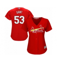 Women's St. Louis Cardinals #53 John Gant Authentic Red Alternate Cool Base Baseball Player Jersey