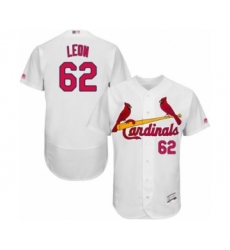Men's St. Louis Cardinals #62 Daniel Ponce de Leon White Home Flex Base Authentic Collection Baseball Player Jersey