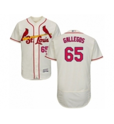 Men's St. Louis Cardinals #65 Giovanny Gallegos Cream Alternate Flex Base Authentic Collection Baseball Player Jersey