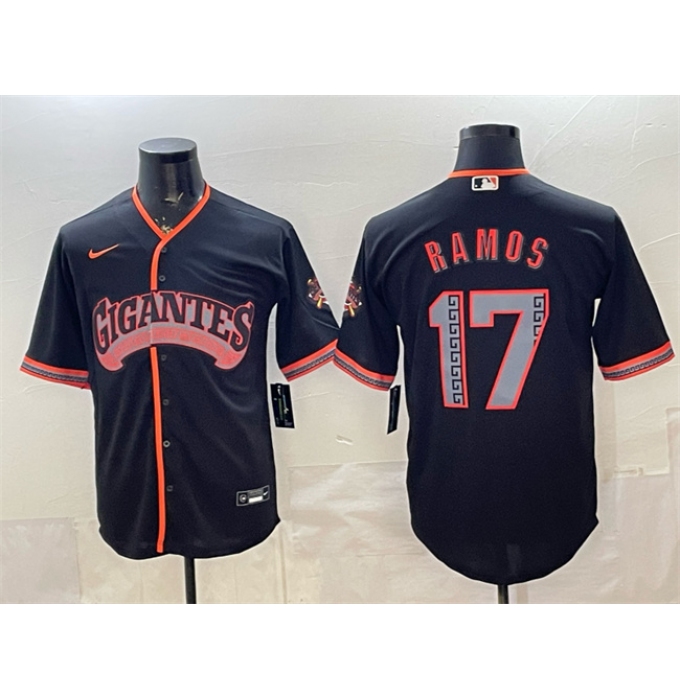 Men's San Francisco Giants #17 Heliot Ramos Black 2026 Alternate Stadium Stitched Baseball Jersey