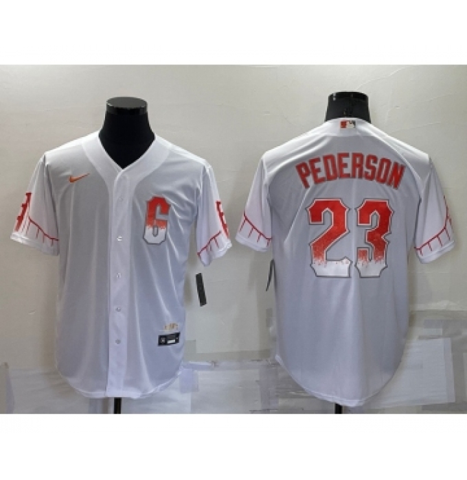 Men's San Francisco Giants #23 Joc Pederson White 2021 City Connect Stitched Cool Base Nike Jersey