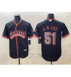 Men's San Francisco Giants #51 Jung Hoo Lee Black 2026 Alternate Stadium Stitched Baseball Jersey