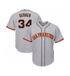 Youth San Francisco Giants #34 Mike Gerber Authentic Grey Road Cool Base Baseball Player Jersey