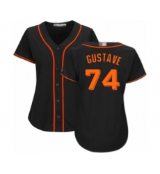 Women's San Francisco Giants #74 Jandel Gustave Authentic Black Alternate Cool Base Baseball Player Jersey