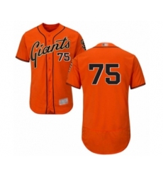 Men's San Francisco Giants #75 Enderson Franco Orange Alternate Flex Base Authentic Collection Baseball Player Jersey