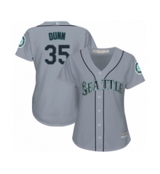 Women's Seattle Mariners #35 Justin Dunn Authentic Grey Road Cool Base Baseball Player Jersey