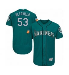 Men's Seattle Mariners #53 Dan Altavilla Teal Green Alternate Flex Base Authentic Collection Baseball Player Jersey