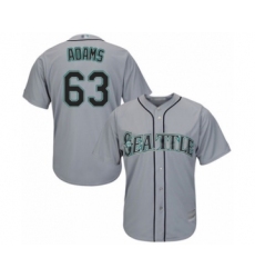 Youth Seattle Mariners #63 Austin Adams Authentic Grey Road Cool Base Baseball Player Jersey