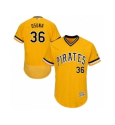 Men's Pittsburgh Pirates #36 Jose Osuna Gold Alternate Flex Base Authentic Collection Baseball Player Jersey
