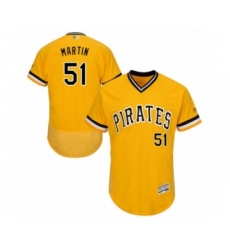 Men's Pittsburgh Pirates #51 Jason Martin Gold Alternate Flex Base Authentic Collection Baseball Player Jersey