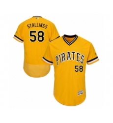 Men's Pittsburgh Pirates #58 Jacob Stallings Gold Alternate Flex Base Authentic Collection Baseball Player Jersey
