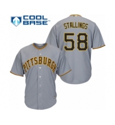 Youth Pittsburgh Pirates #58 Jacob Stallings Authentic Grey Road Cool Base Baseball Player Jersey