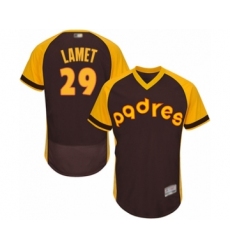 Men's San Diego Padres #29 Dinelson Lamet Brown Alternate Cooperstown Authentic Collection Flex Base Baseball Player Jersey