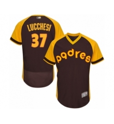 Men's San Diego Padres #37 Joey Lucchesi Brown Alternate Cooperstown Authentic Collection Flex Base Baseball Player Jersey