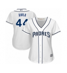 Women's San Diego Padres #44 Pedro Avila Authentic White Home Cool Base Baseball Player Jersey