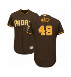 Men's San Diego Padres #49 Michel Baez Brown Alternate Flex Base Authentic Collection Baseball Player Jersey