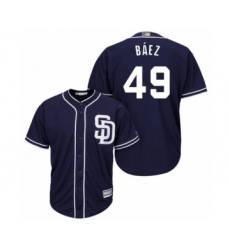Youth San Diego Padres #49 Michel Baez Authentic Navy Blue Alternate 1 Cool Base Baseball Player Jersey