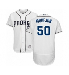 Men's San Diego Padres #50 Adrian Morejon White Home Flex Base Authentic Collection Baseball Player Jersey